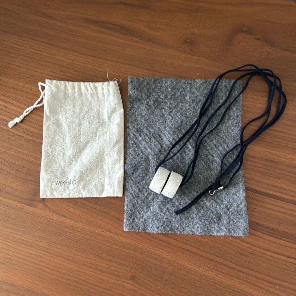 wrk-shp Concrete Necklace w/ Suede Like Cord